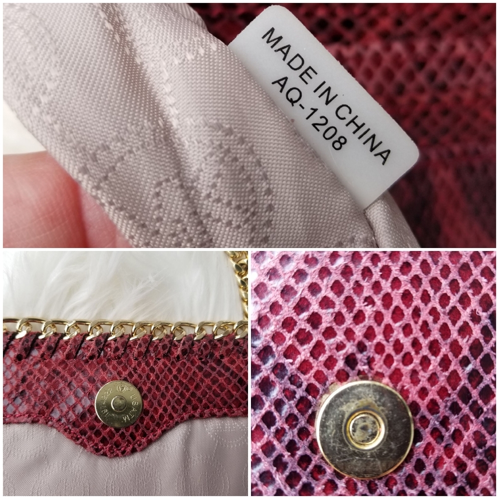 Michael Kors "Chelsea" Python red clutch - Picture 14 of 14